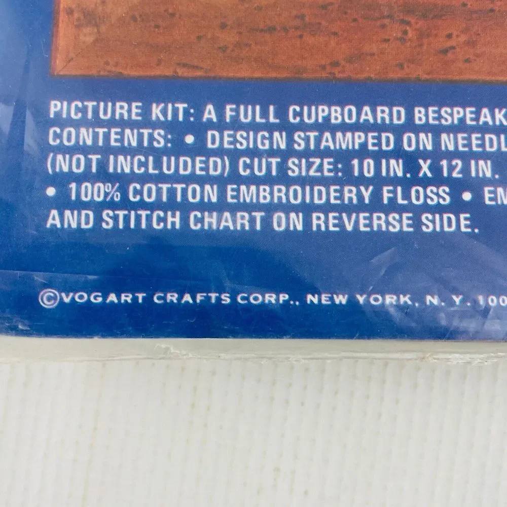 Vtg Vogart #2305‎ Cornucopia Full Cupboard Generous Heart Crewel Embroidery Kit